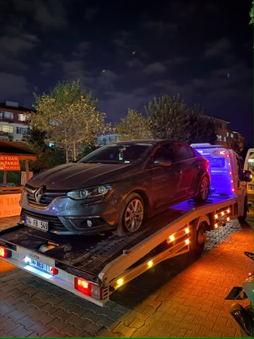 Gece araç çekimi – Renault Megane, Bolu oto kurtarma